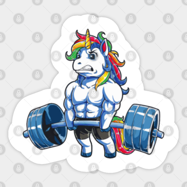 Funny Powerlifting Unicorn Dog Deadlift Barbell Bodybuilding
